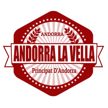 Andorra la Vella capital of Andorra label or stamp clipart