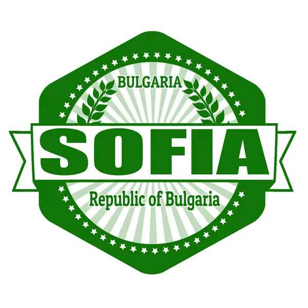 Sofía capital de Bulgaria etiqueta o sello — Archivo Imágenes Vectoriales