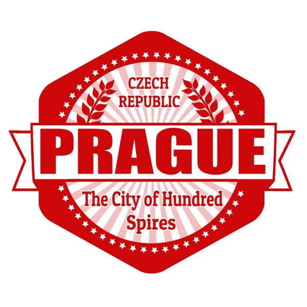 Prague capitale de la République tchèque label ou timbre — Image vectorielle
