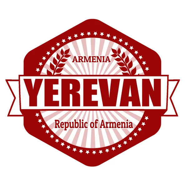 Ereván capital de Armenia etiqueta o sello — Vector de stock