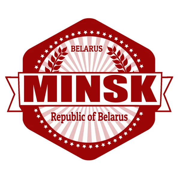 Minsk hoofdstad van Wit-Rusland etiket of stempel — Stockvector