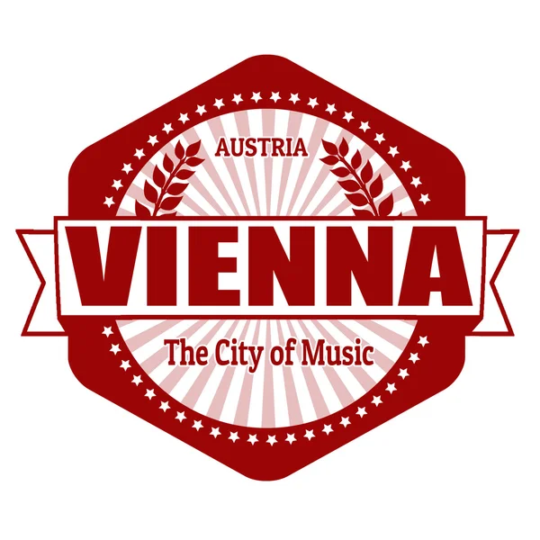 Viena capital de Austria etiqueta o sello — Vector de stock