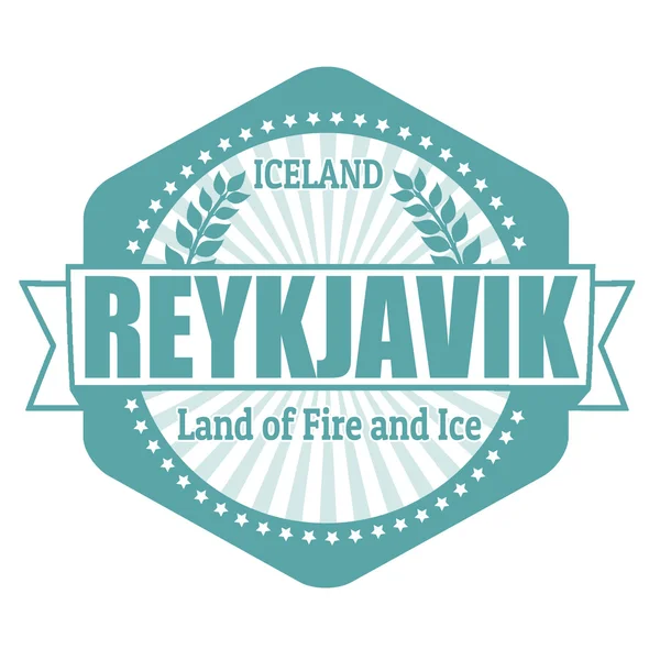 Reykjavik capital de Islandia etiqueta o sello — Archivo Imágenes Vectoriales