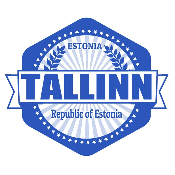 Tallin capital de Estonia etiqueta o sello — Vector de stock