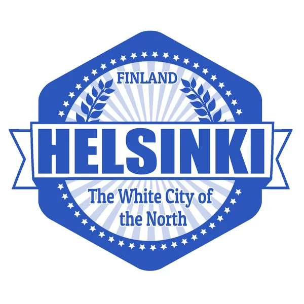 Helsinki capital of Finland label or stamp — Stock Vector