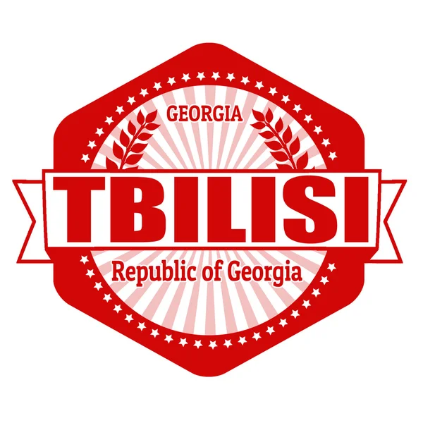 Tbilisi capital de Georgia etiqueta o sello — Vector de stock