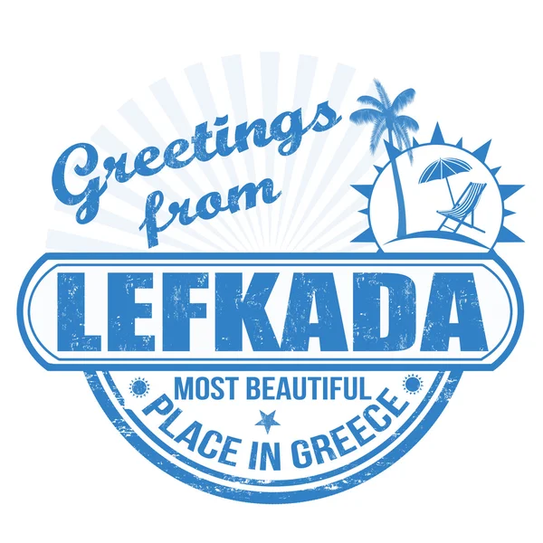 Greetings from Lefkada stamp — Stock Vector