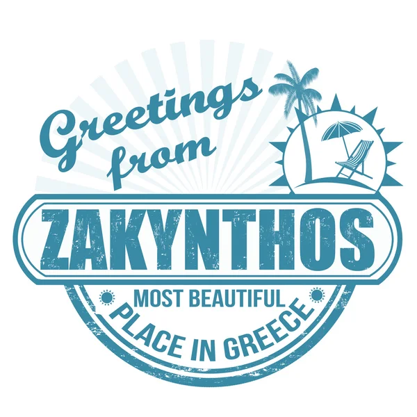 Greetings from Zakynthos stamp — Stock Vector
