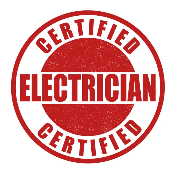 Timbre électricien certifié — Image vectorielle