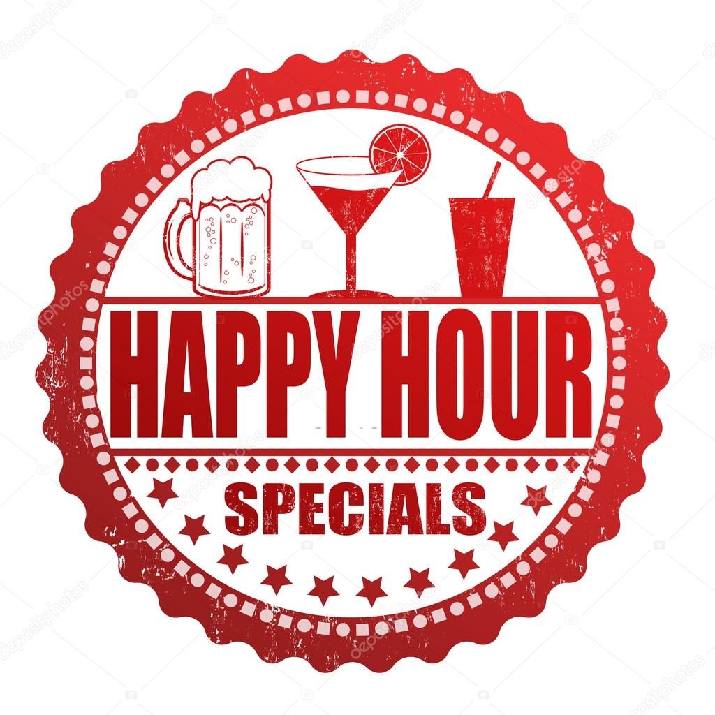 Happy hour specials stamp