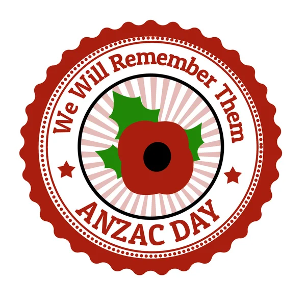 Sello de día Anzac — Archivo Imágenes Vectoriales