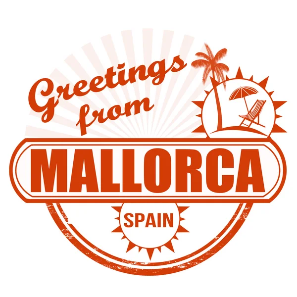 Greetings from Mallorca stamp — Stock Vector