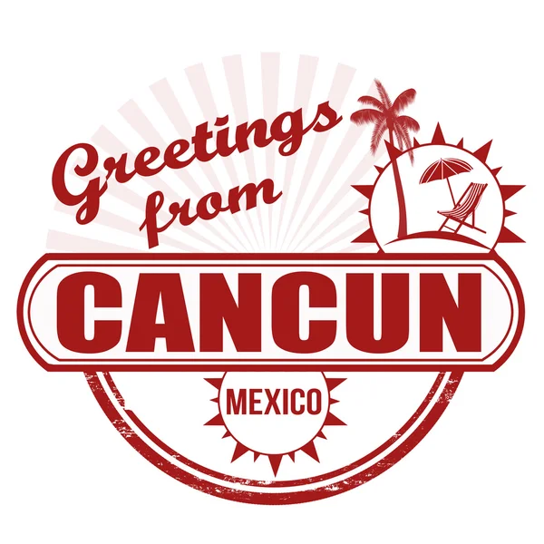 Greetings from Cancun stamp — Stock Vector