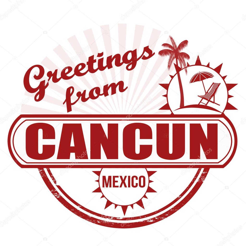 Greetings from Cancun stamp