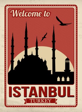 Sultanahmet Camii istanbul retro poster