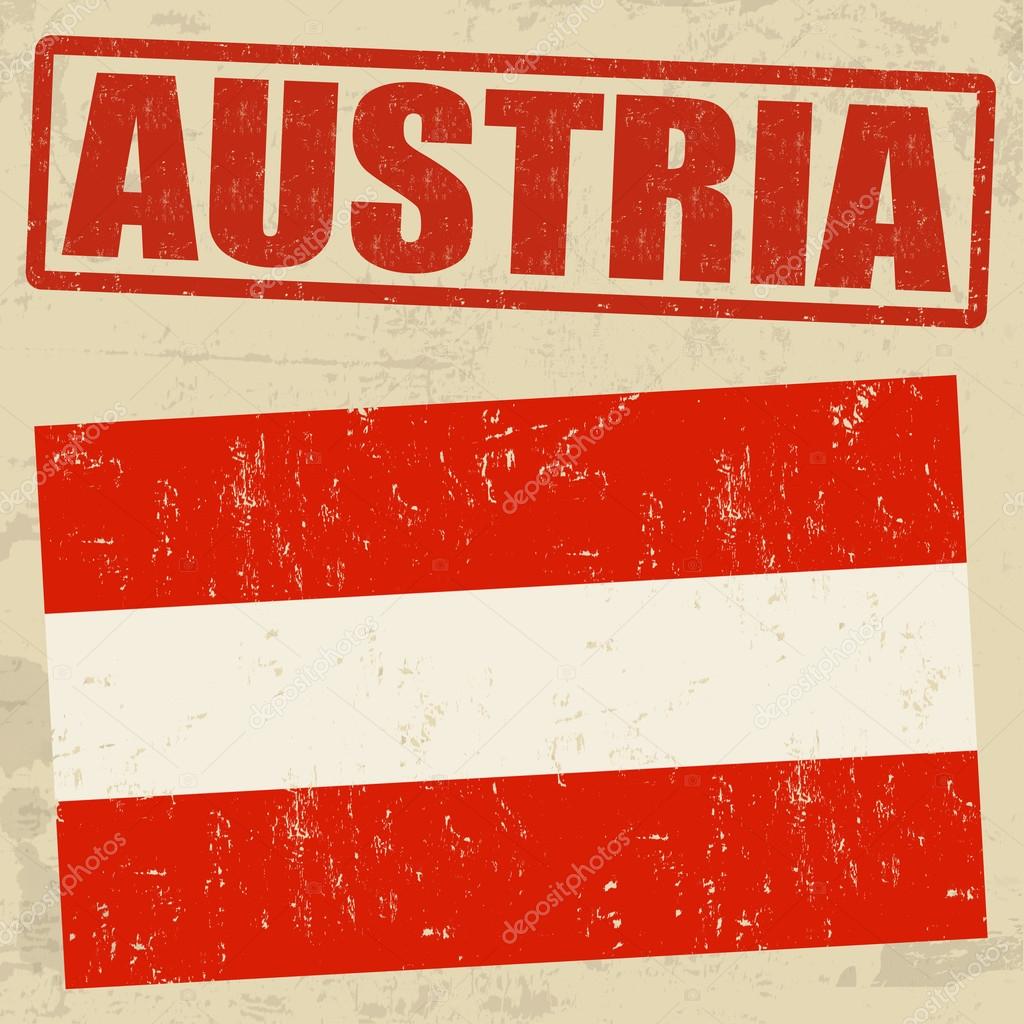 Austria grunge flag and Austria stamp