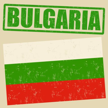Bulgaristan grunge bayrak ve Bulgaristan damgası