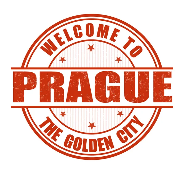Willkommen zur Prager Briefmarke — Stockvektor