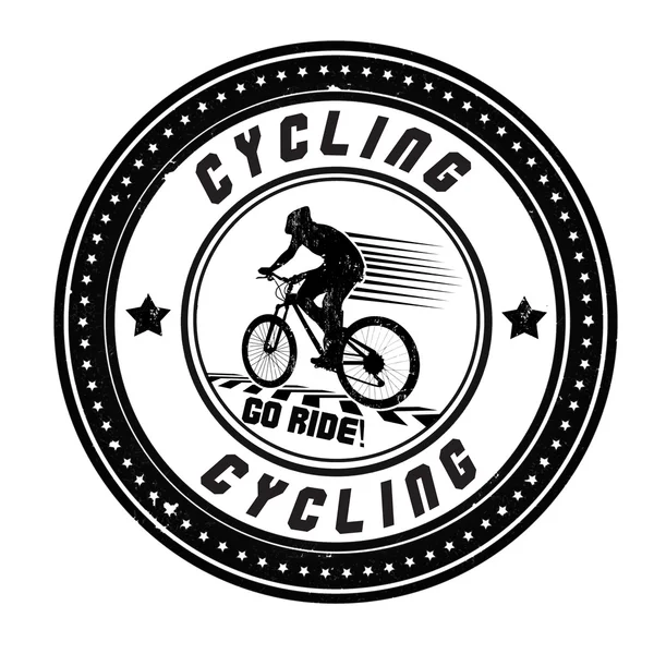 Cycling stamp — Stock Vector