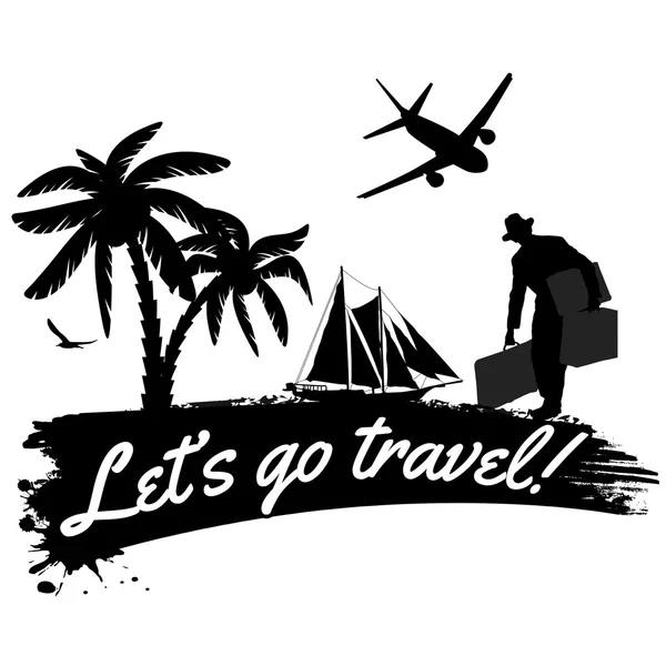 Vamos afiche de viaje — Vector de stock