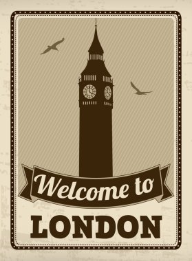 Üdvözöljük london retro plakát