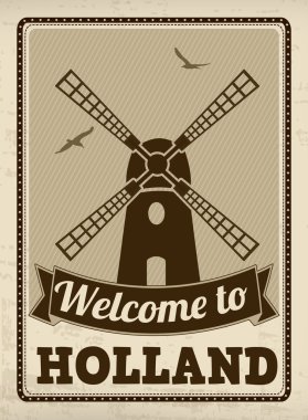 Holland retro poster Hoşgeldiniz