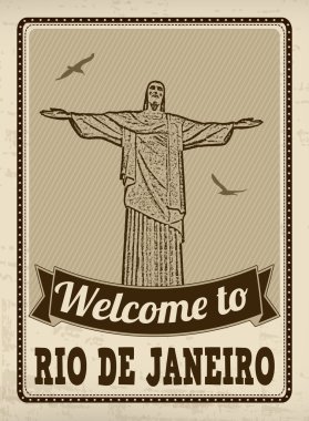 Bir Rio de janeiro retro poster Hoşgeldiniz