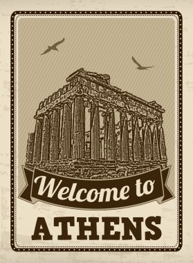Atina retro poster Hoşgeldiniz