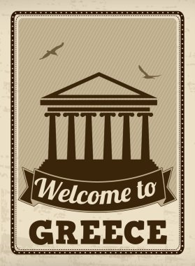 Yunanistan retro poster Hoşgeldiniz