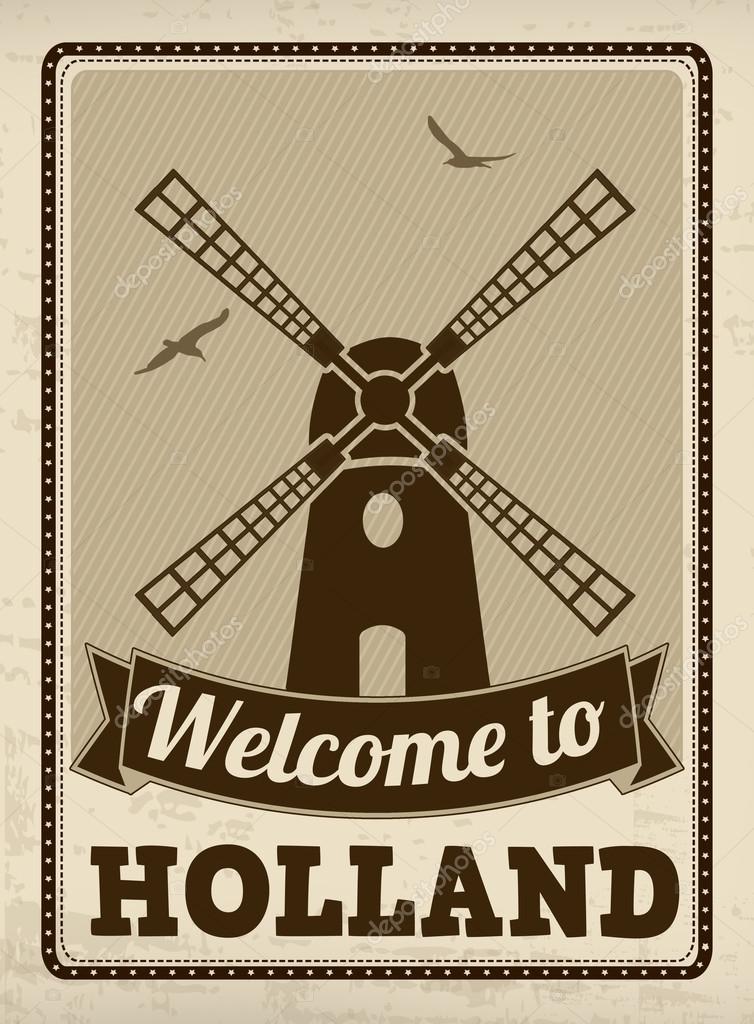 Welcome to Holland retro poster.