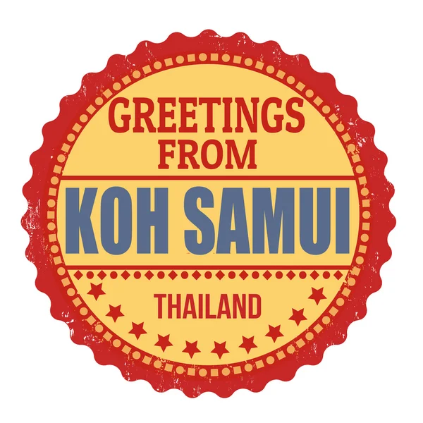 Salutations de Koh Samui timbre — Image vectorielle