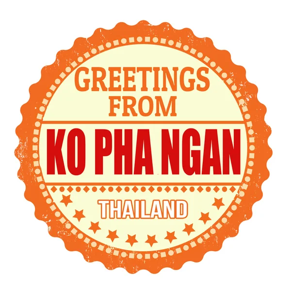 Salutations de Ko Pha Ngan timbre — Image vectorielle