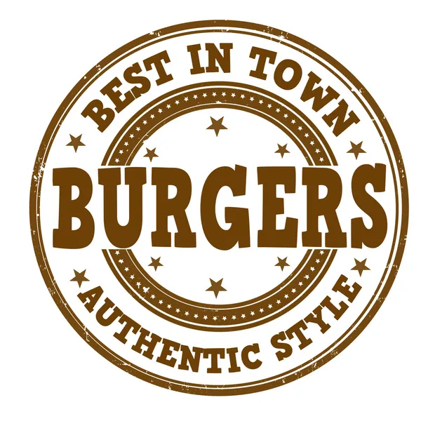 Stempel burger - Stok Vektor