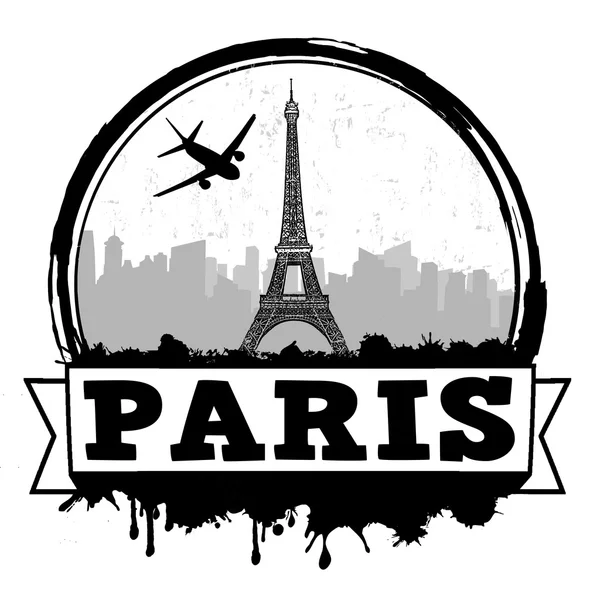 Etiqueta o sello de viaje de París — Vector de stock