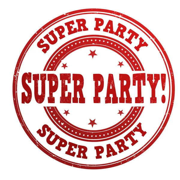 Super party stamp — Stock Vector
