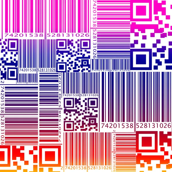 Colorfu seamless pattern in barcode style — Stock Vector