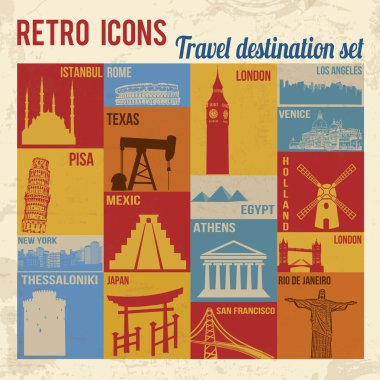 seyahat hedef simgeler kümesi