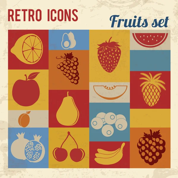 Fruits icons set — Stock Vector