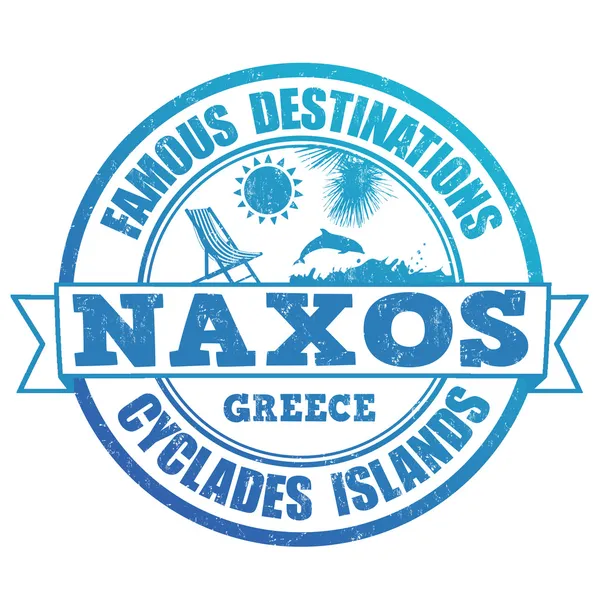 Naxos, famous destinations stamp — Stock Vector