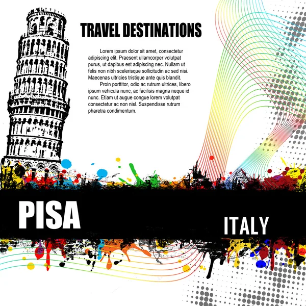 Pisa grunge cartaz — Vetor de Stock