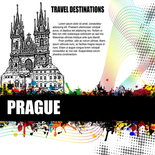 Prague grunge poster — Stock Vector