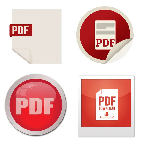 Set di icone pdf — Vettoriale Stock