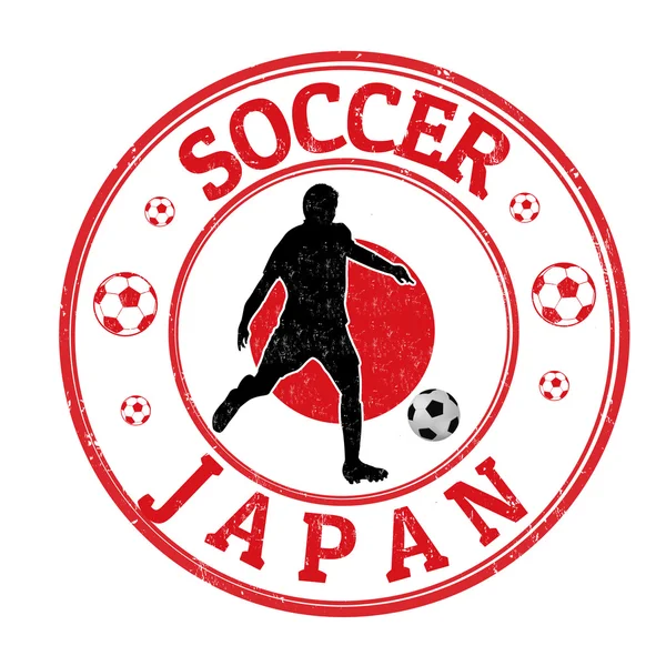 Σφραγίδα ποδόσφαιρο Ιαπωνία — Διανυσματικό Αρχείο