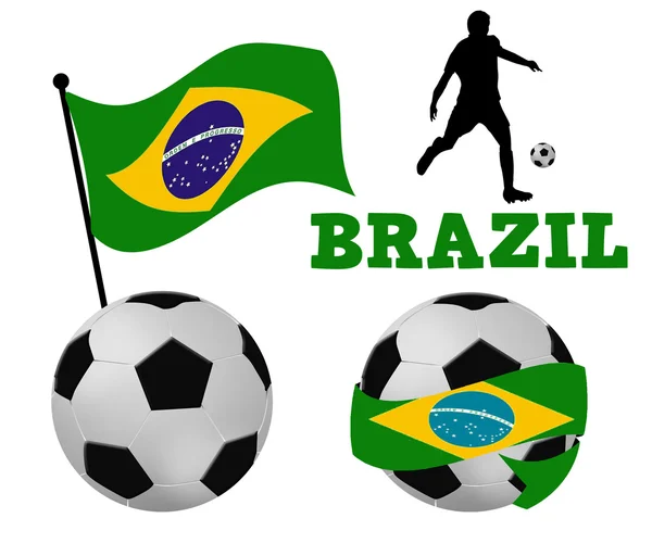 Brazilië voetballen — Stockvector