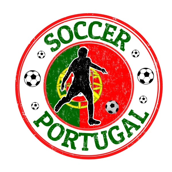 Pieczęć piłka nożna Portugalia — Wektor stockowy