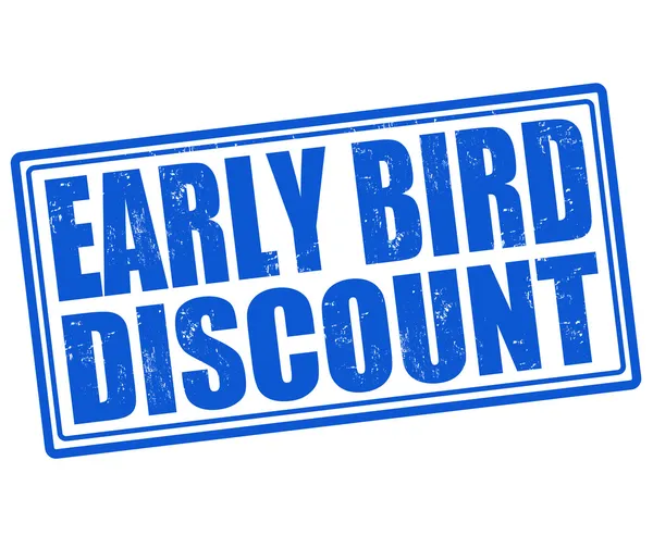 Early bird discount stamp — Stock Vector