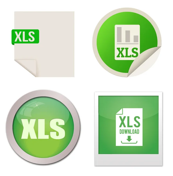 Xls icon set — Stock Vector