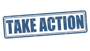 Take action stamp clipart