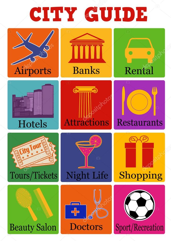 City travel guide icons