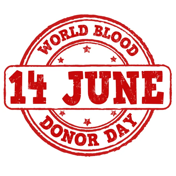 Timbro del giorno del donatore di sangue mondiale — Vettoriale Stock